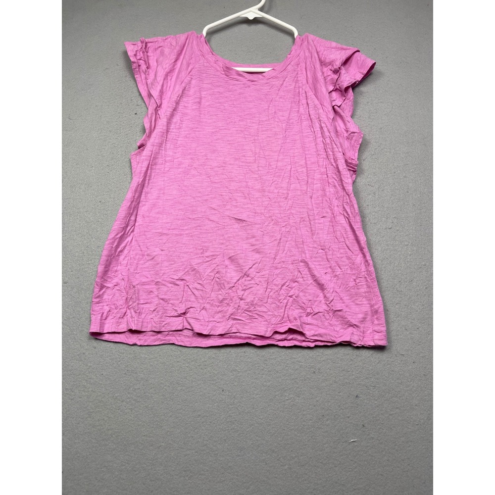 GAP Foreversoft Tee Slub Knit Pink Medium Womens